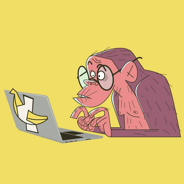 Hardworking chimpanzee developer